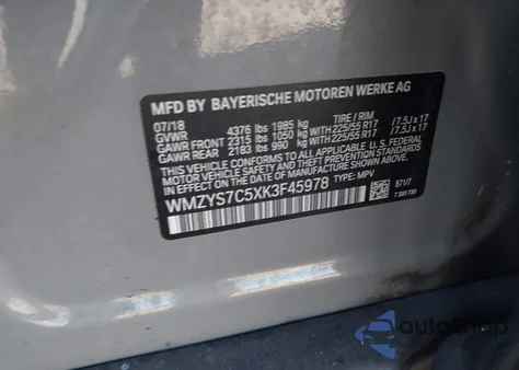 2019 Mini Countryman Cooper z USA, uszkodzony, nr VIN WMZYS7C5XK3F45978